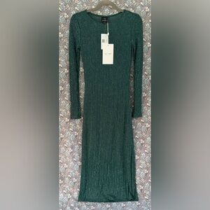 Chic Long Sleeve Green Dress